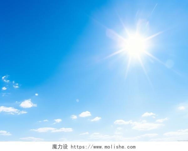 酷暑的烈日晴空蓝天阳光天空背景自然风景壁纸电脑壁纸